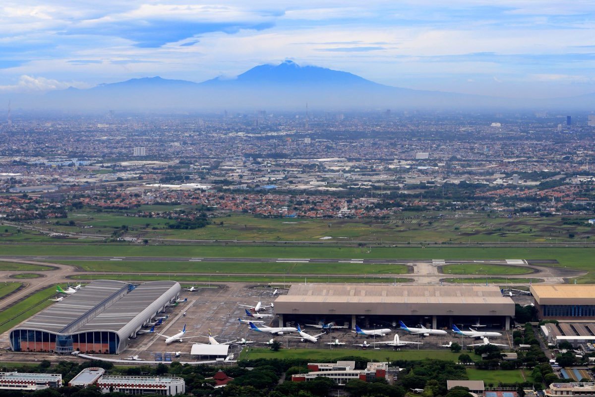 An airport terminal in West Java, where flight options are shifting in 2026
